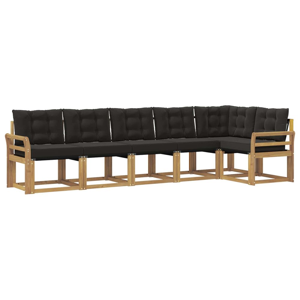 Ensemble de canapés d'extérieur 6 pc blanc et noir