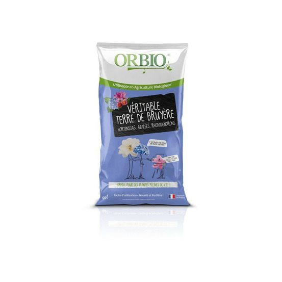 Terre de bruyere - orbio - 40 l - idéale plantes acidophiles - substrat léger