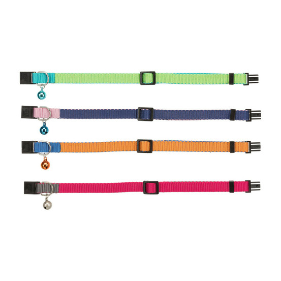 Collier bicolore, avec une clochette couleur aléatoire pour chat