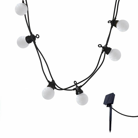 2 guirlandes solaire party milky 10 globes 5.7m