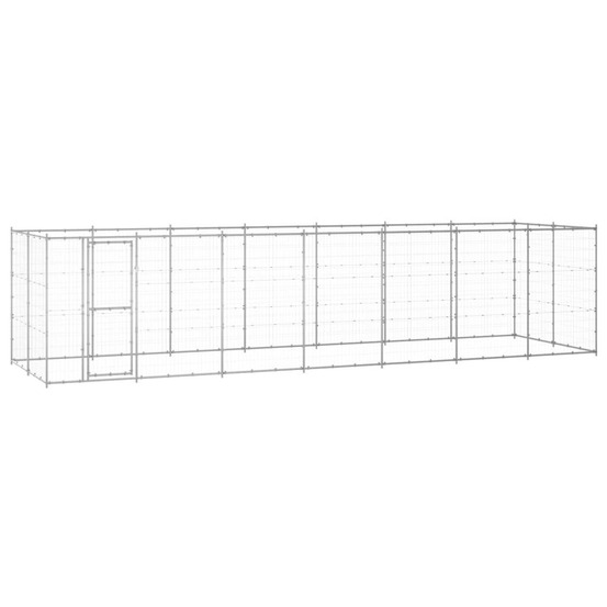 Chenil extérieur cage enclos parc animaux chien extérieur acier galvanisé 16,94 m²