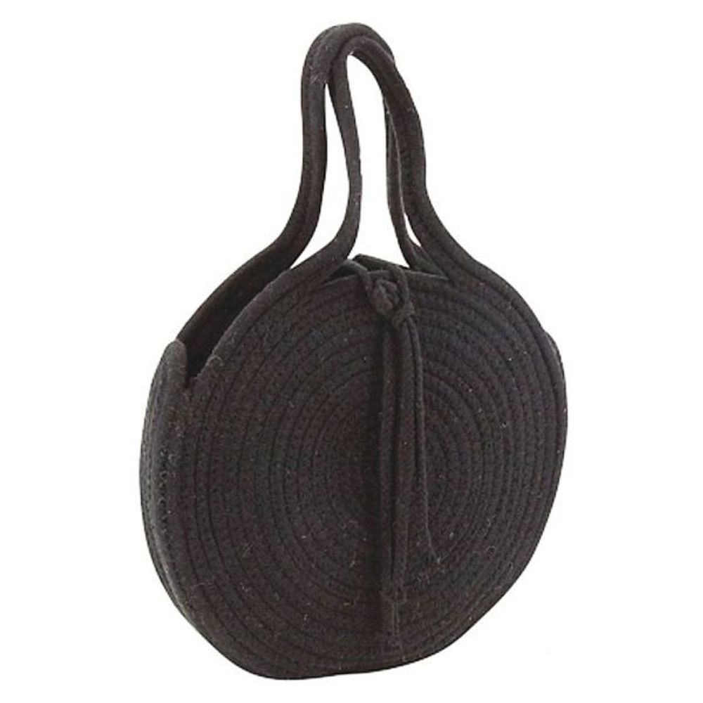 Sac rond en corde de coton et jute noir