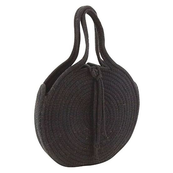 Sac rond en corde de coton et jute noir