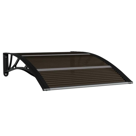 Auvent de porte noir 100 x 75 cm en polycarbonate