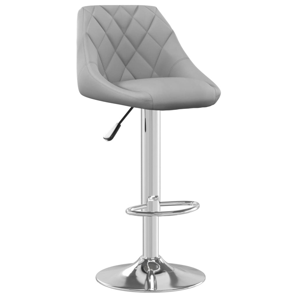 Tabouret de bar gris clair velours