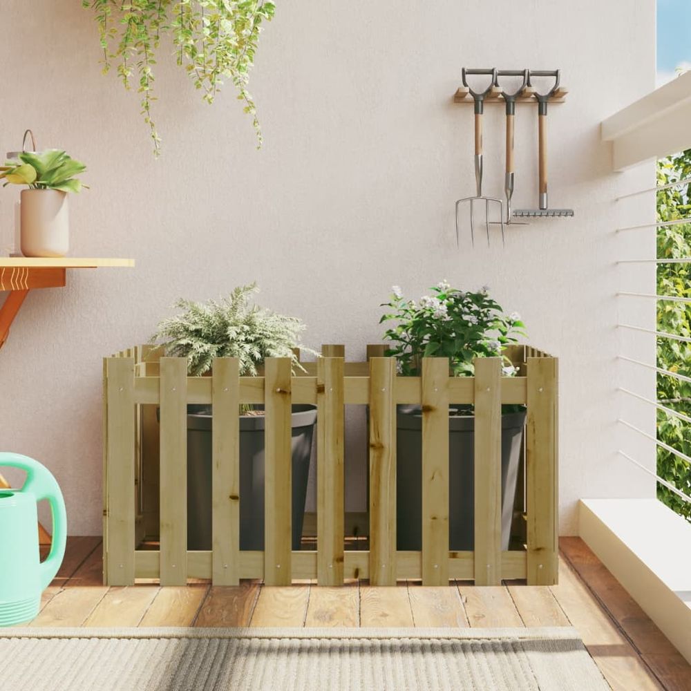 Carré potager haut pin traité autoclave design clôture 100x50x50 cm