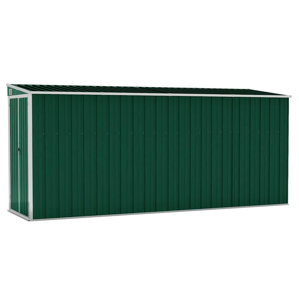 Abri de jardin mural vert 118x382x178 cm acier galvanisé