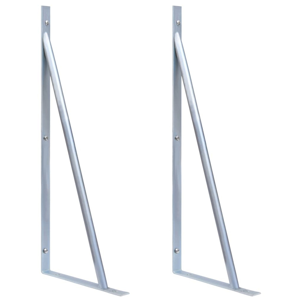 Supports pour poteau de clôture 2 pcs acier galvanisé