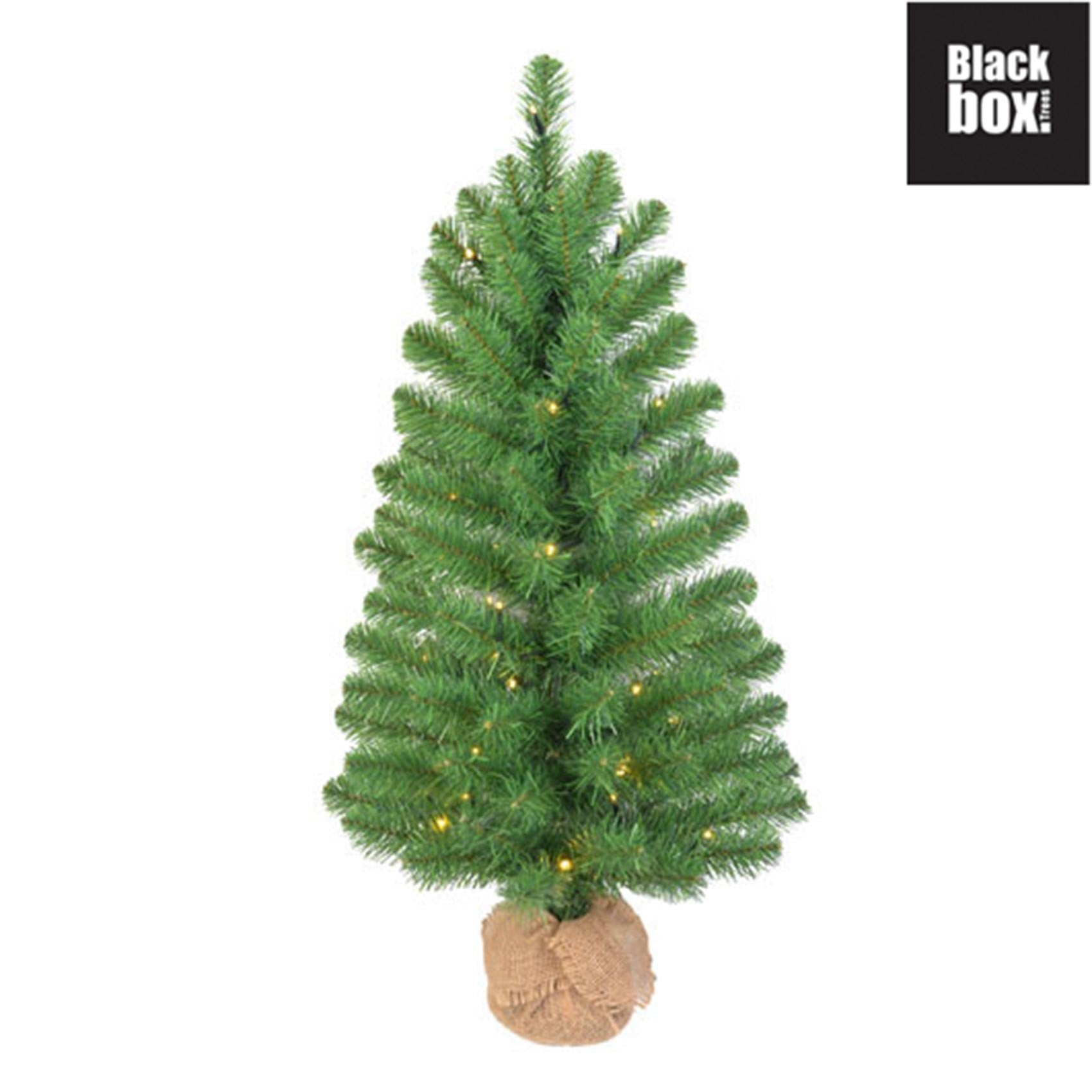 Black box arbre de noël artificiel roundstone - 33x33x60 cm - pvc - blanc