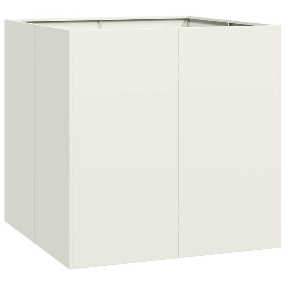 Jardinière d'extérieur blanc 80x80x80 cm acier