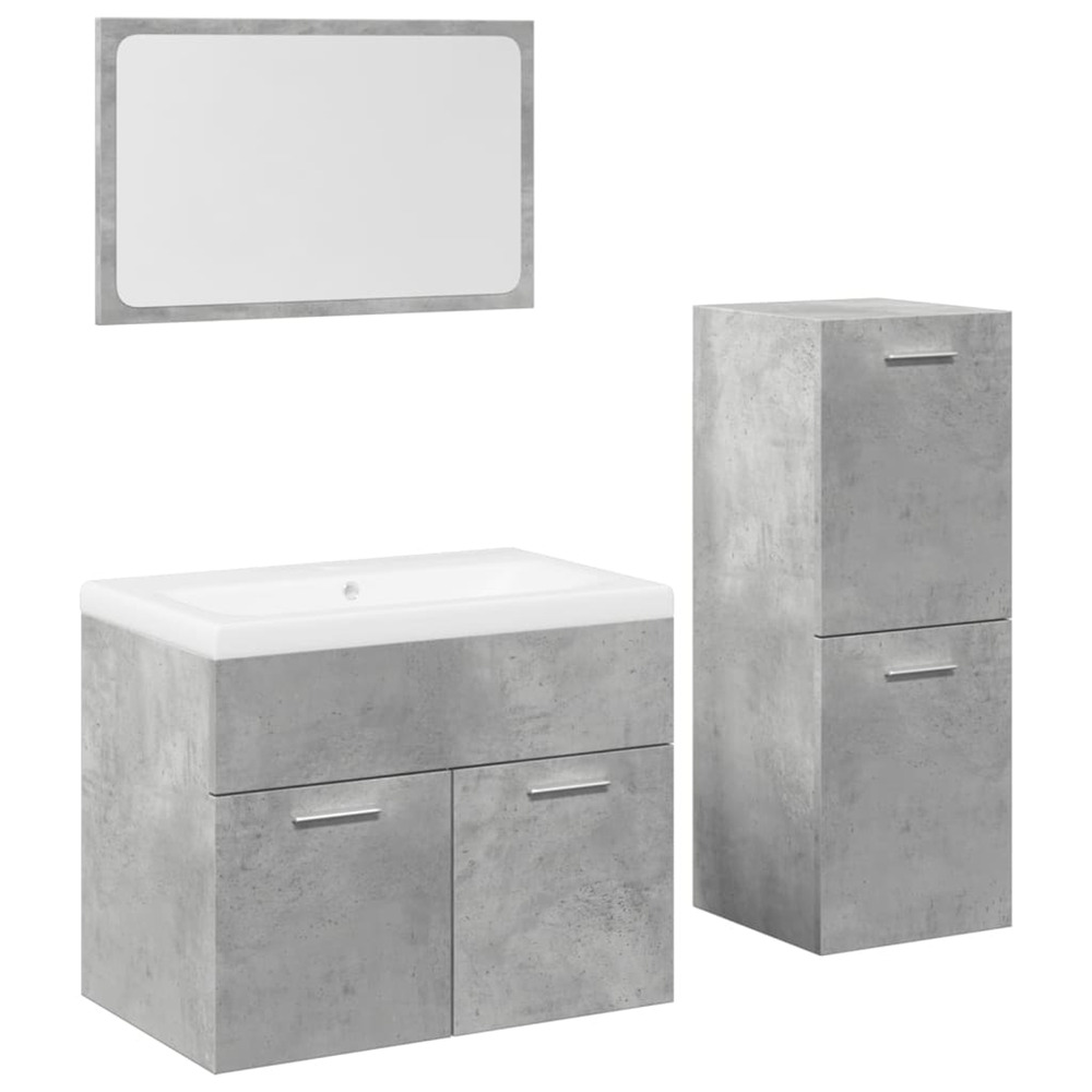 Ensemble de meubles de salle de bain 4 pcs gris béton
