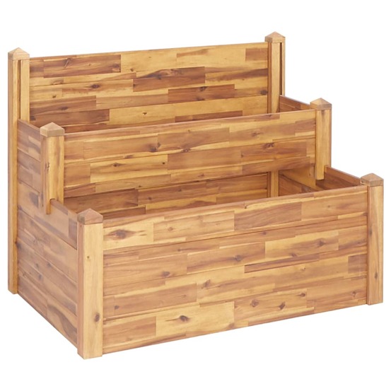 Jardinière sur 2 niveaux 110x75x84 cm bois massif d'acacia