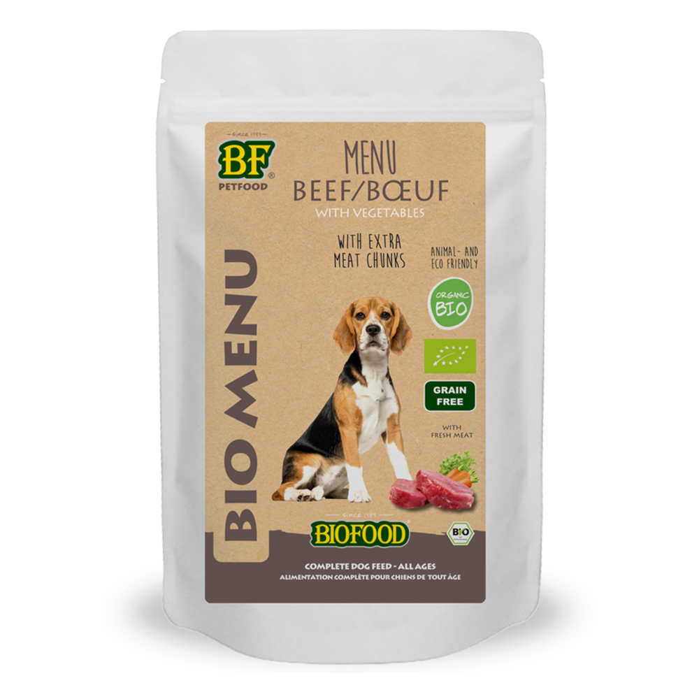 Pâtée BIO à base de bœuf, carottes, amarante et céleri pour chien, 150g