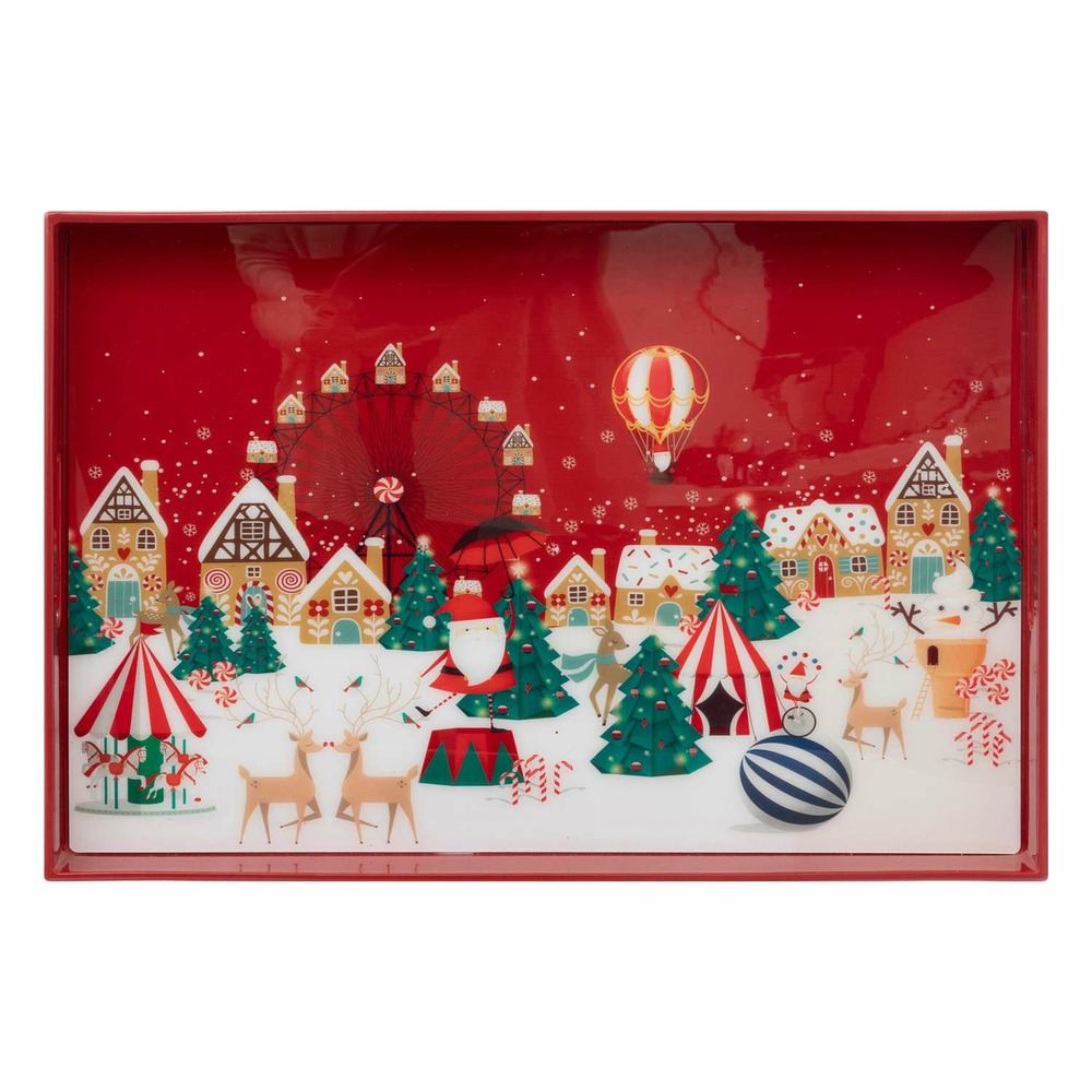 Plateau de présentation rectangulaire en polypropylène - rouge