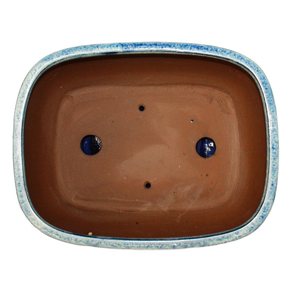 Bonsai-schale mit unterteller gr. 4 blau-beige rechteckig modell gb5 l 26cm  b 20cm h 9cm | Truffaut