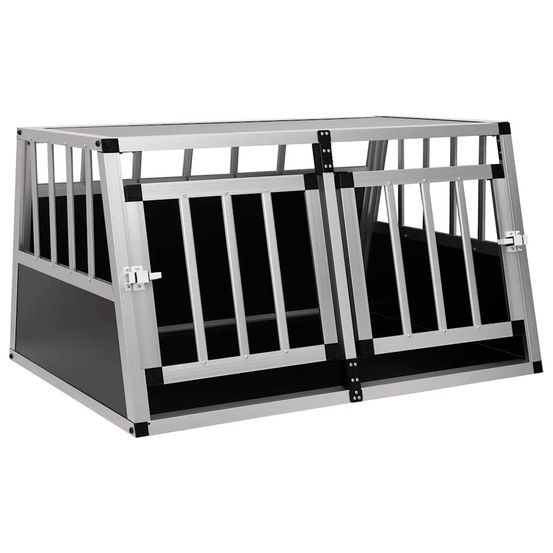 Cage de transport double porte aluminium pour voiture 89x69x50cm