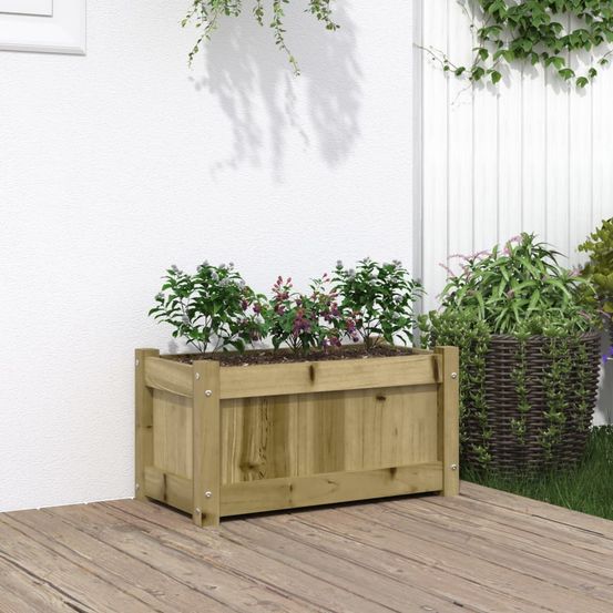 Jardinière en bois de pin traité autoclave pour jardin balcon 60 cm