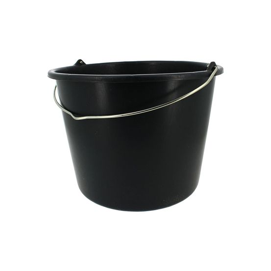Seau 20l noir avec anse et graduation – plastique 100% recyclé
