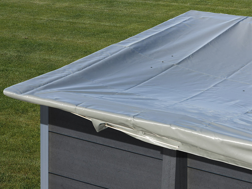 Bâche d'hivernage 580 g/m² pour piscine composite carrée 3,26 x 3,26 m