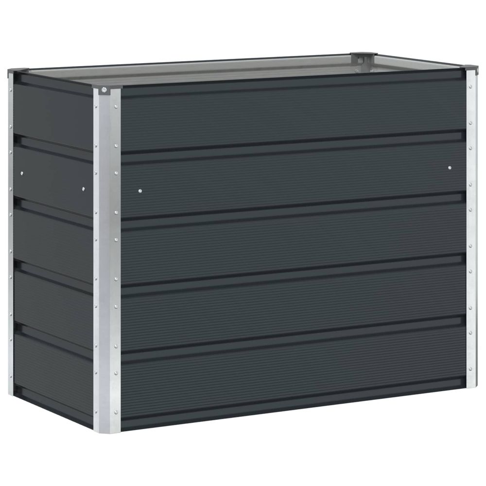 Jardinière d'extérieur anthracite 100 x 50 x 75 cm acier galvanisé