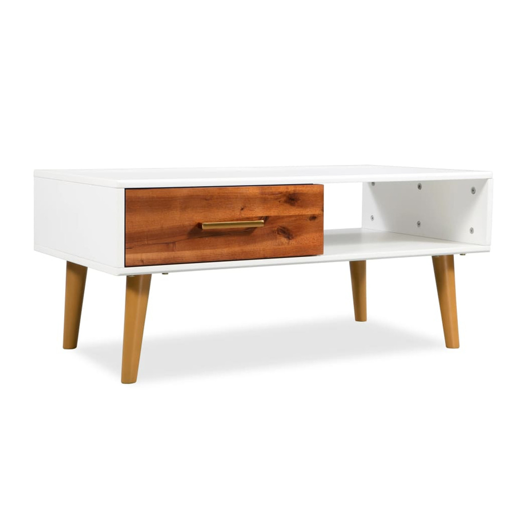 Table basse bois d'acacia massif 90x50x40 cm