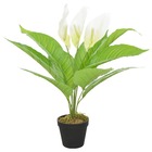 Plante artificielle anthurium avec pot blanc 55 cm