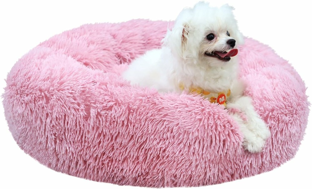 Lit chien petit rond 60 cm rose