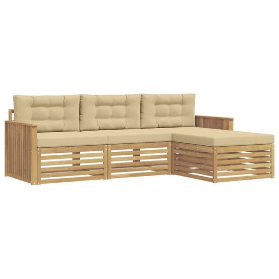 Ensemble de canapés d'extérieur 4 pc blanc et beige