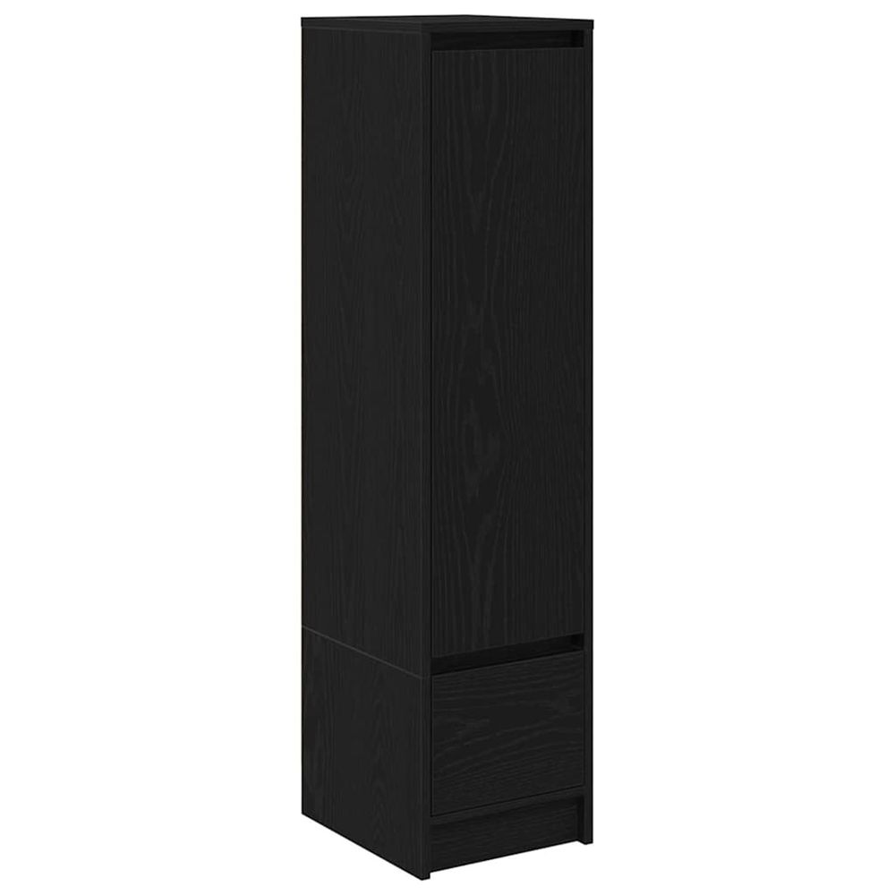 Buffet haut chêne noir 29,5x34x119,5 cm bois d'ingénierie