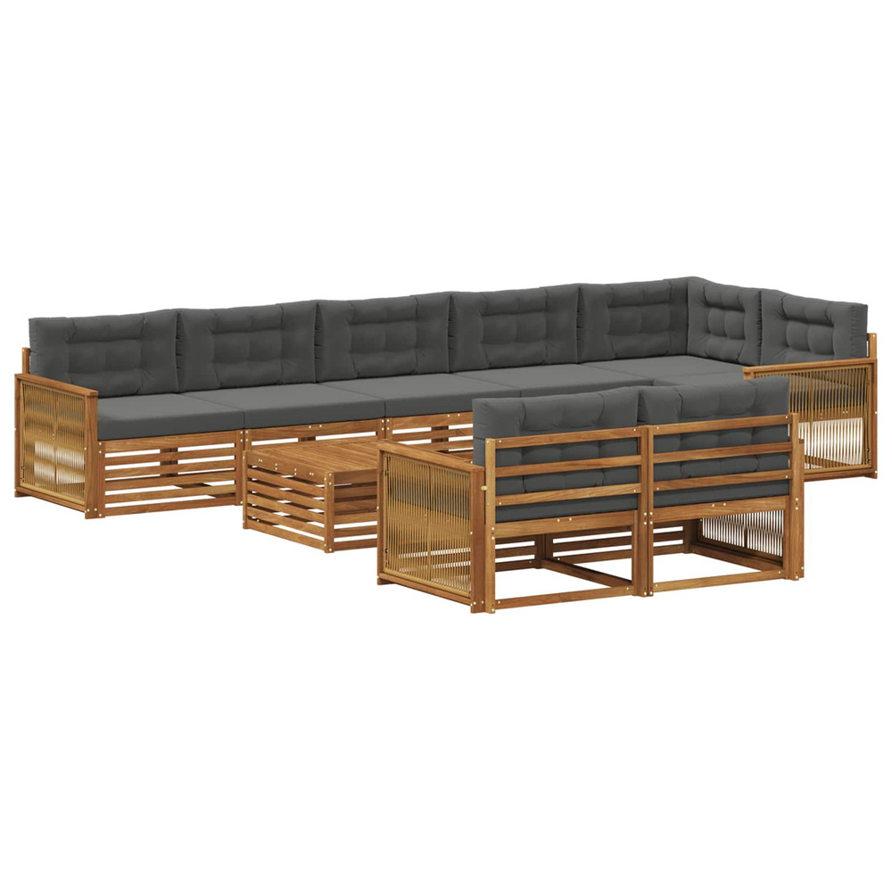 Ensemble de canapés d'extérieur avec coussin 9 pcs