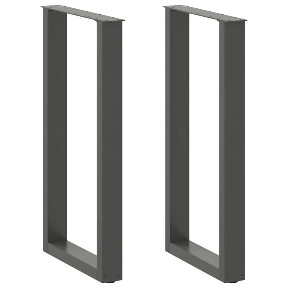 Pieds de table de bar en u 2 pièces anthracite 50 x (90-91) cm acier