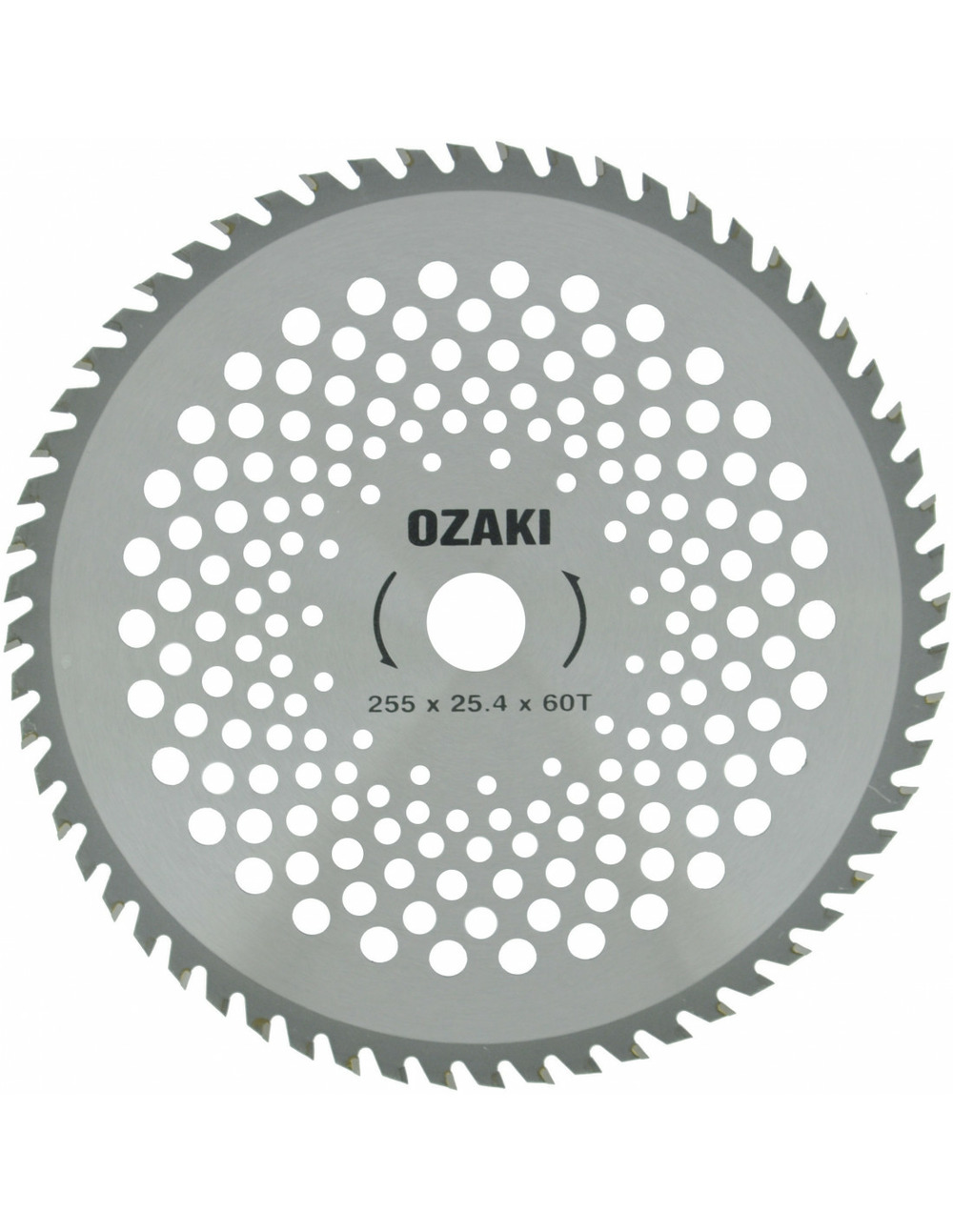 Lame 60 dents à pointe carbure adaptable pour débroussailleuse - coupe de 255mm, alésage: 25,4mm, épaisseur: 1,4mm