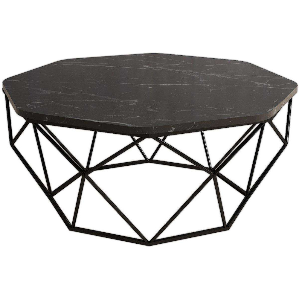 Table basse en métal plateau imitation marbre diamond
