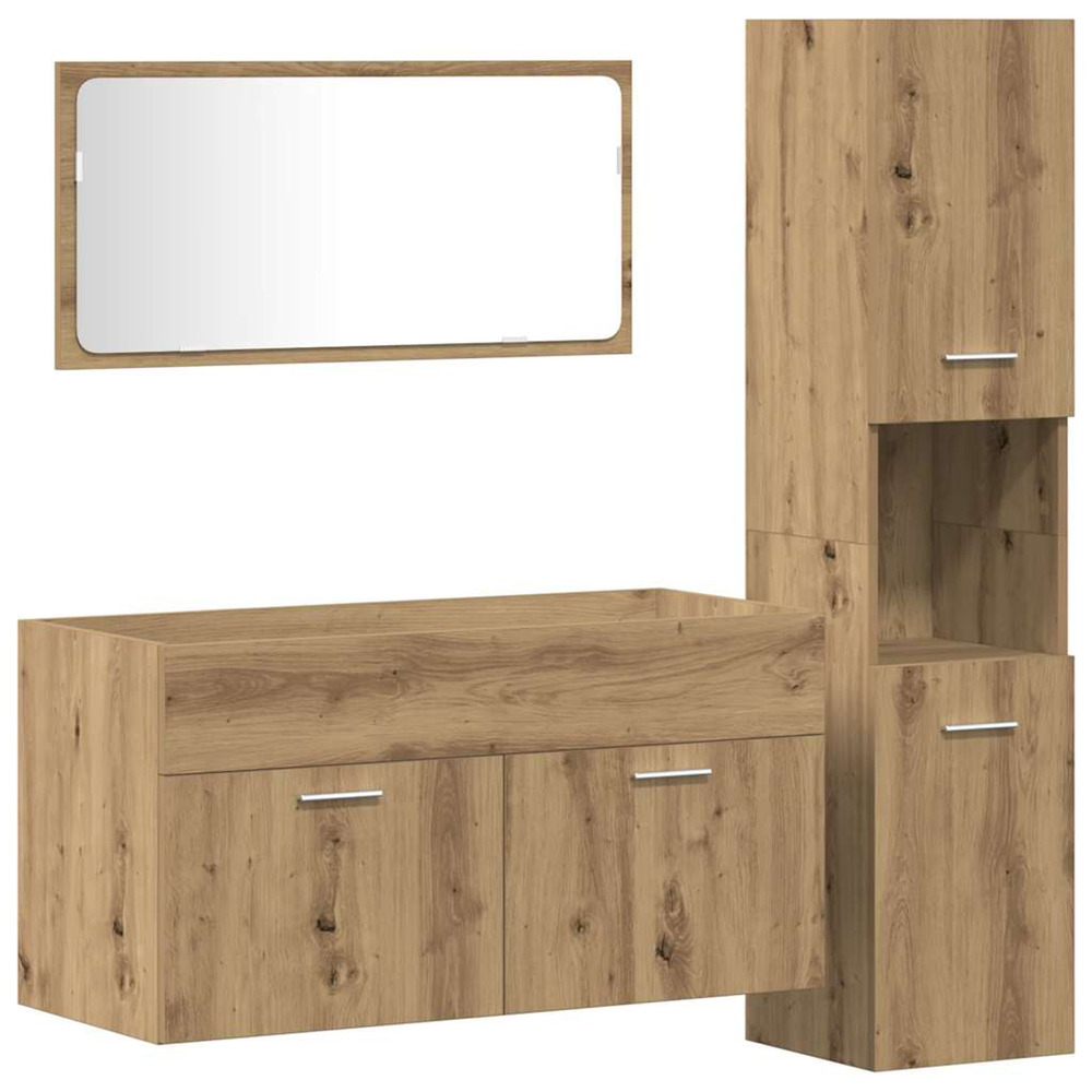 Ensemble de meubles salle de bain 3 pcs bois d'ingénierie
