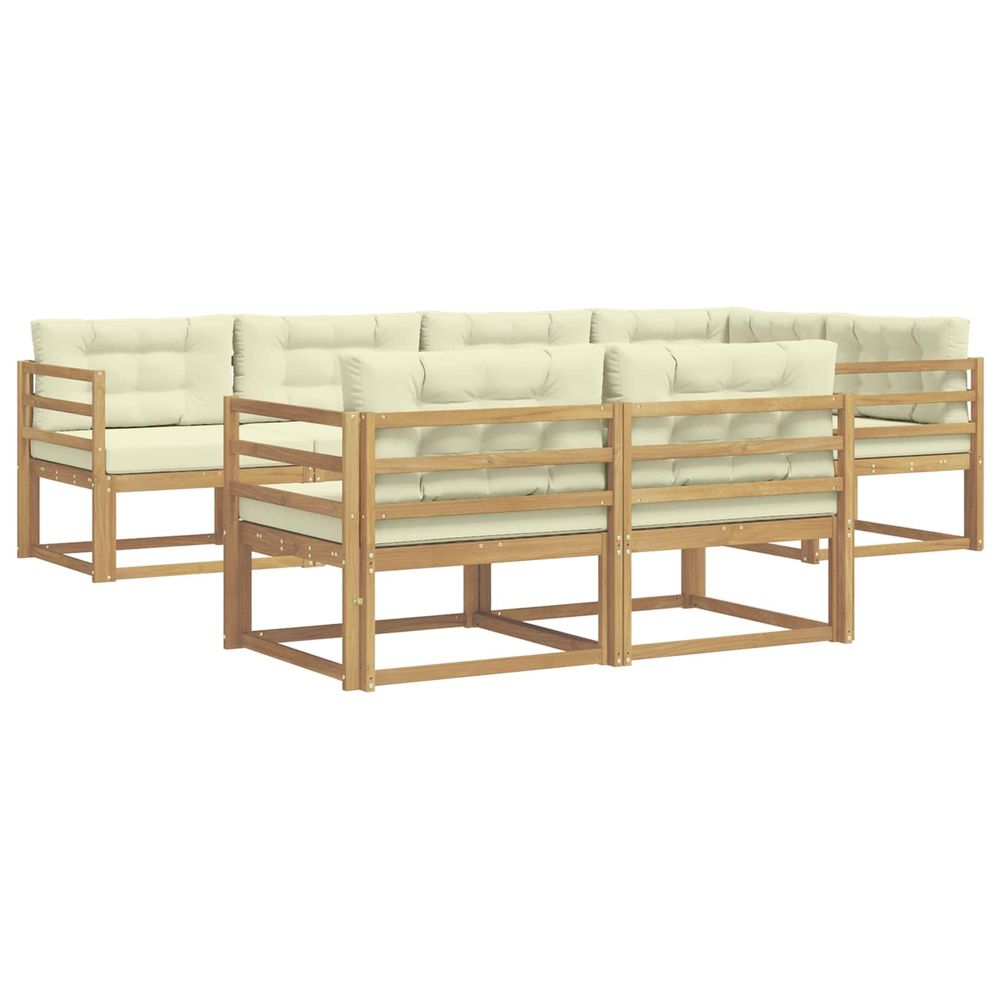 Ensemble de canapés d'extérieur 6 pc blanc et crème polyester