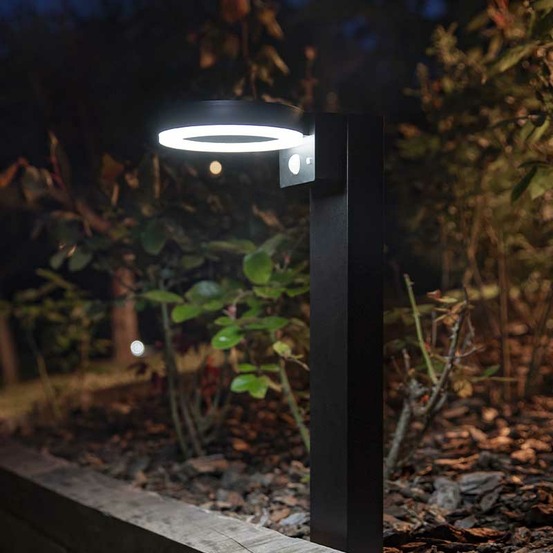 Borne solaire 1000 lumens avec detection - option applique murale