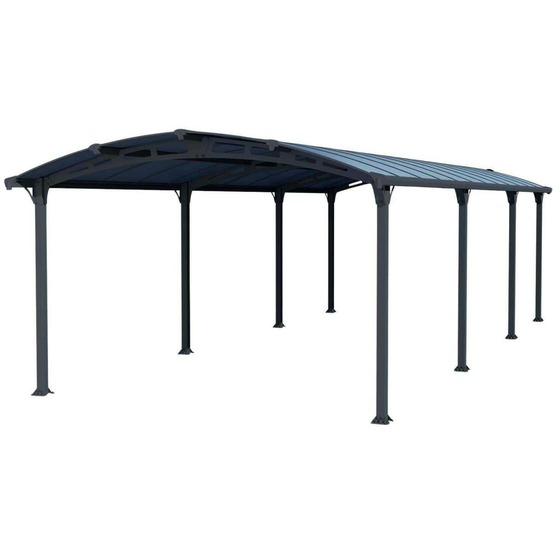 Carport en aluminium et polycarbonate arcadia 8.63 x 3.59 m