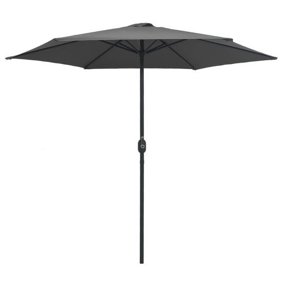 Parasol de jardin et mât en aluminium 270x246 cm anthracite