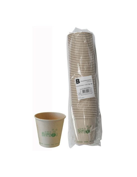 Gobelets x50 bambou 60z 18cl - publi embal
