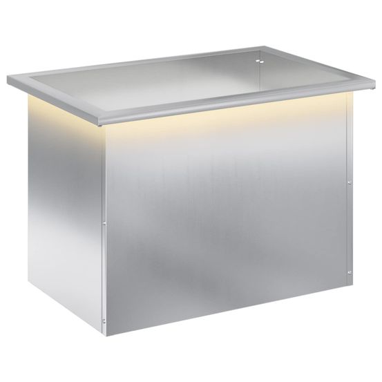 Jardinière d'extérieur de jardin avec led argenté 40 x 60 x 40 cm