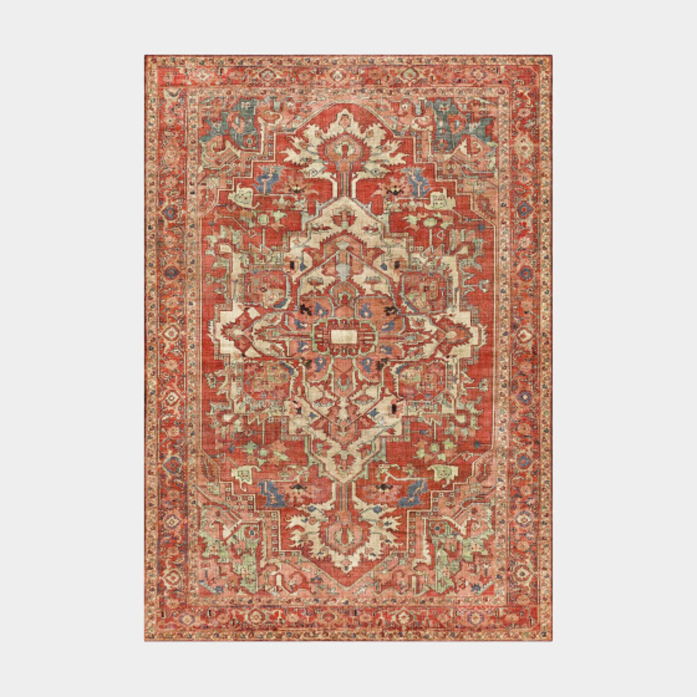 Tapis doux à motif oriental - jalil - rouge - 120 x 160 cm