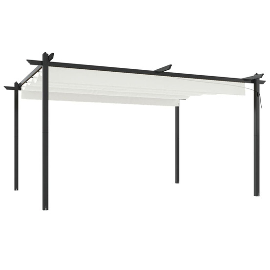 Tonnelle de jardin avec toit rétractable 4x3 m crème