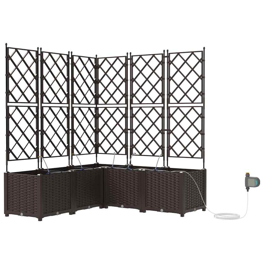 Cache-pot de jardin 5 pc marron 120 x 120 x 142 cm pp