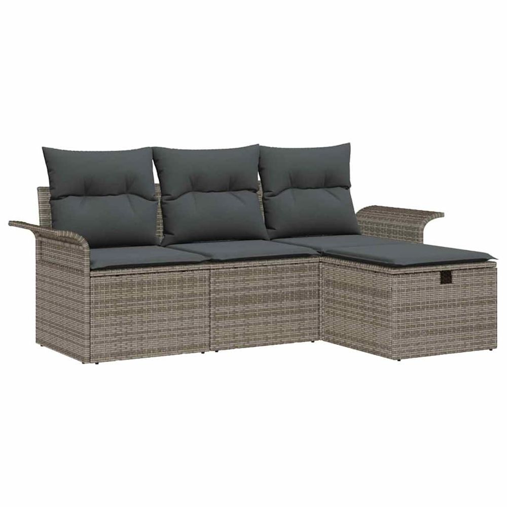 Ensemble de canapé de jardin 4 pc poly rotin