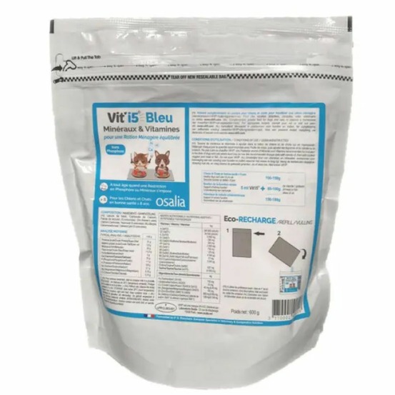 Vit'i5 bleu chien et chat 600 g recharge