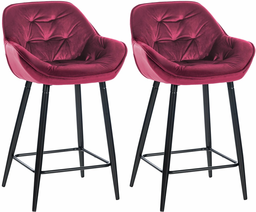 Lot de 2 tabourets de bar gibson 76 velours