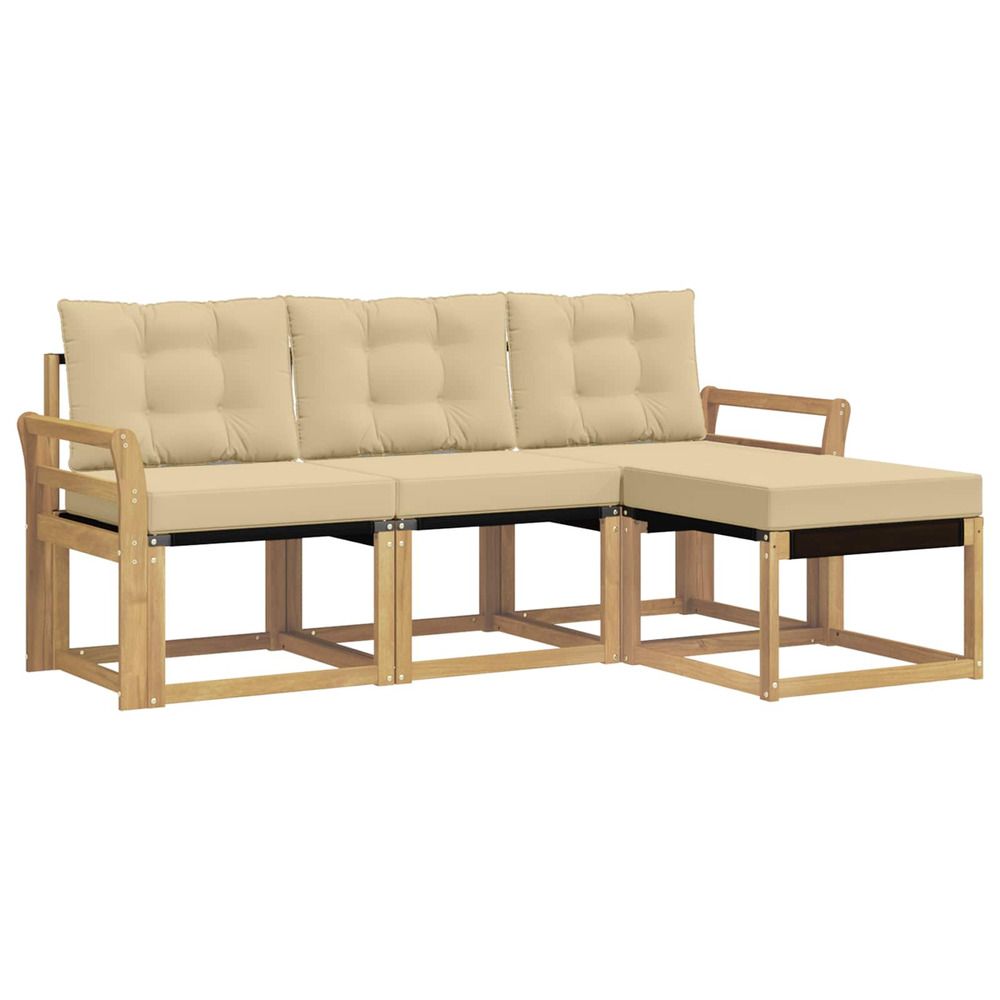 Ensemble de canapés d'extérieur 4 pc blanc et beige