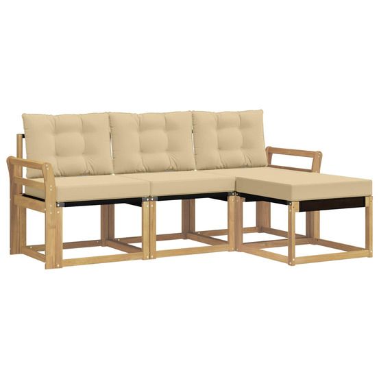 Ensemble de canapés d'extérieur 4 pc blanc et beige