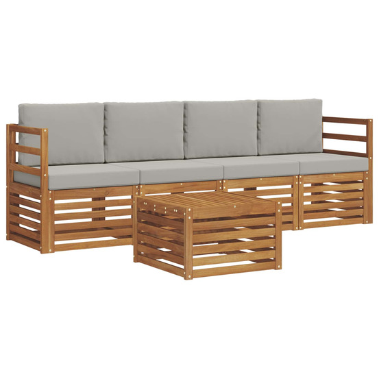 Ensembles de canapés avec coussin 5 pcs gris naturel et clair