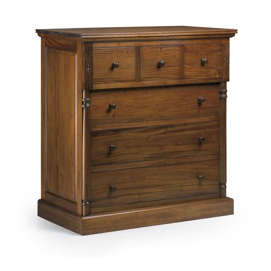 Commode 6 tiroirs bois marron - helvinia décoration d'autrefois